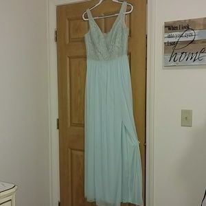 David's Bridal Mint Bridesmaid Dress